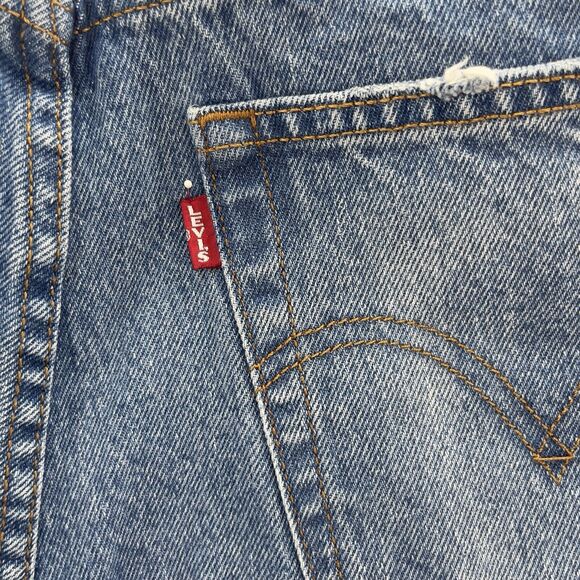 Levis Jeans Women 30 Blue Ribcage Straight Ankle Destroy Grunge Premium Denim - Picture 11 of 16